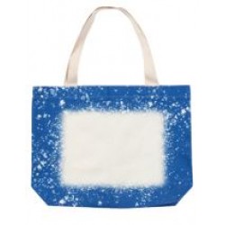 Blank Faux Bleach Linen Totebag Blue